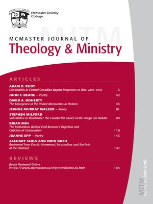 cover image of McMaster Journal of Theology and Ministry